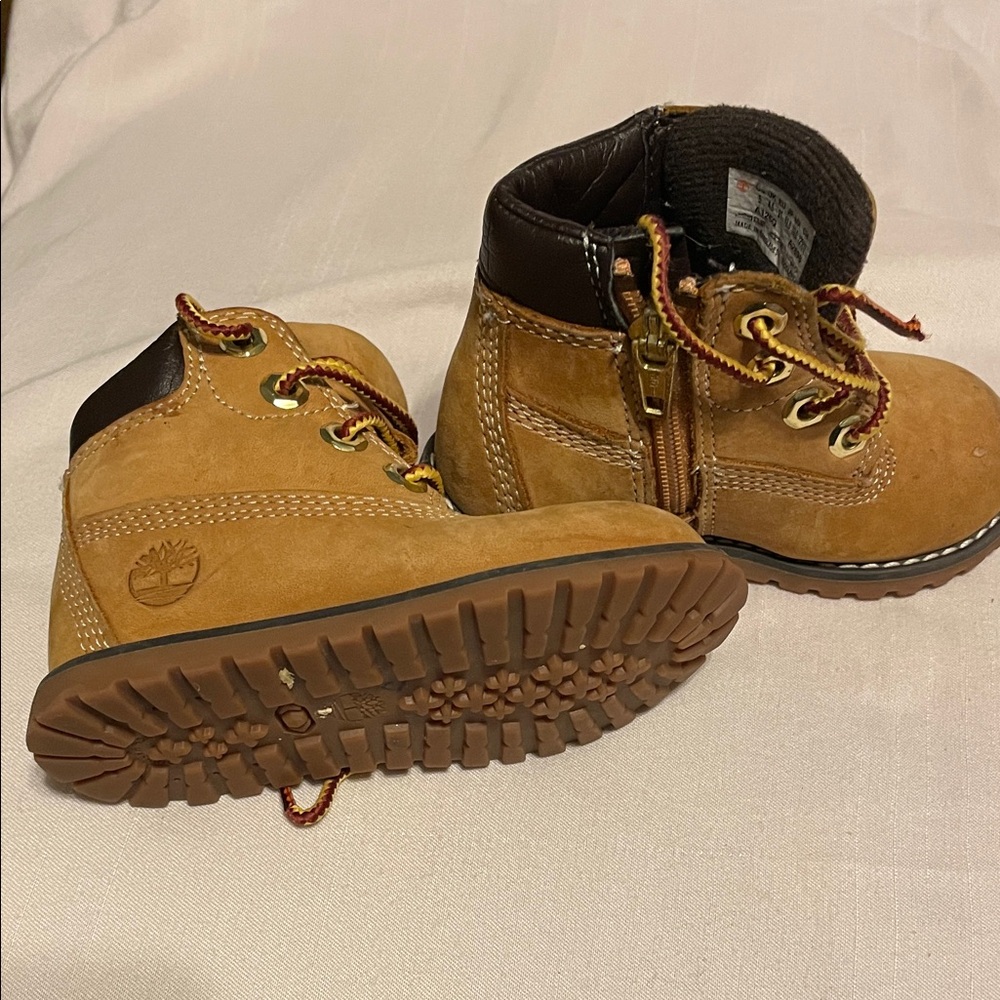 Timberland Kids Brown Boots with Yellow Laces